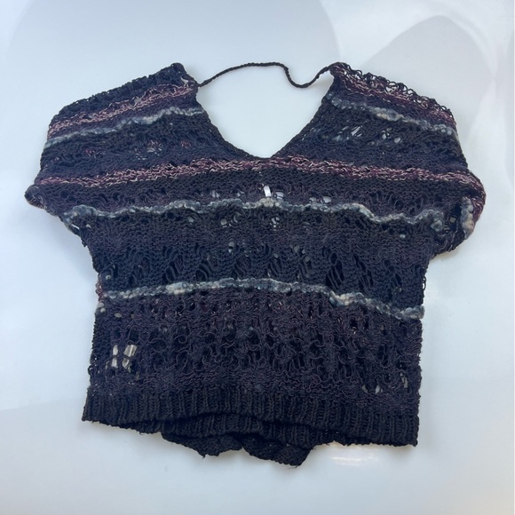 Free People Navy Multicolor Knit Pullover Sweater N274-46 - Picture 3 of 6